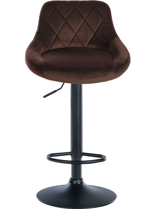 Juego de 2 taburetes de bar Lazio terciopelo, marrón