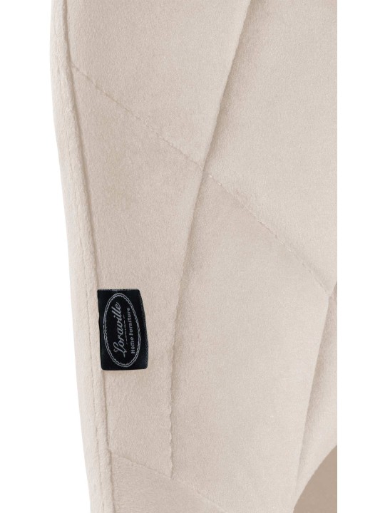 Juego de 2 taburetes de bar Lazio terciopelo, crema