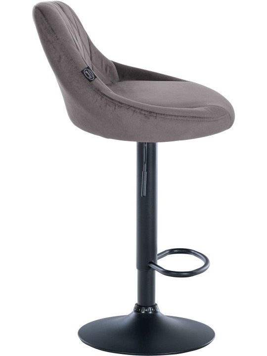 Juego de 2 taburetes de bar Lazio terciopelo, gris