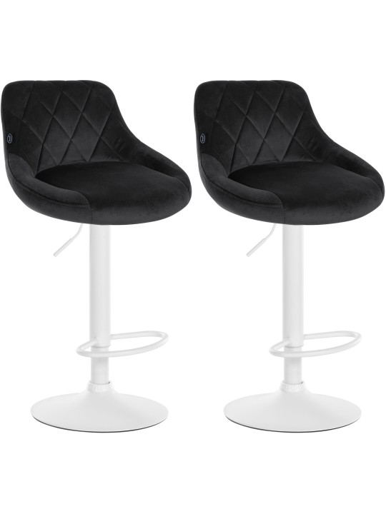 Juego de 2 taburetes de bar Lazio terciopelo, negro Juego de 2 taburetes de bar Lazio terciopelo, negro