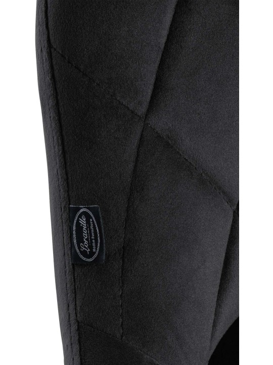 Juego de 2 taburetes de bar Lazio terciopelo, negro Juego de 2 taburetes de bar Lazio terciopelo, negro