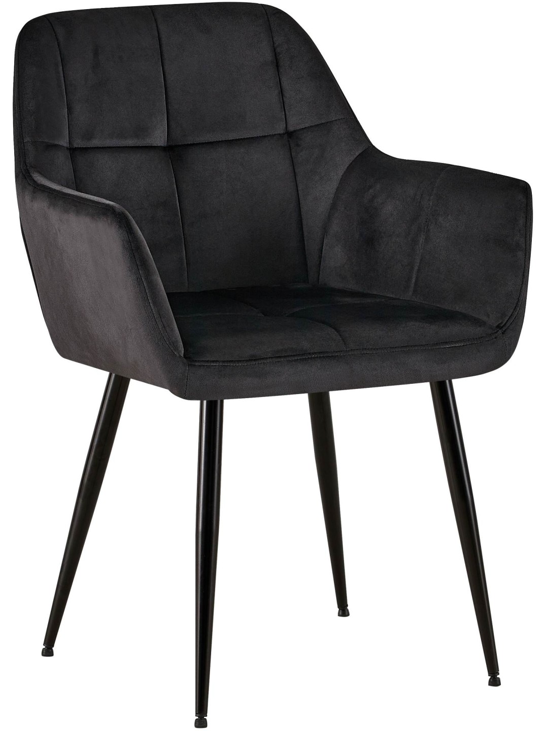 Silla de visita Emia terciopelo, negro