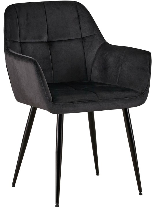 Silla de visita Emia terciopelo, negro Silla de visita Emia terciopelo, negro