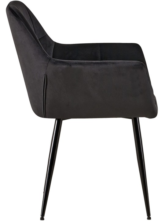 Silla de visita Emia terciopelo, negro Silla de visita Emia terciopelo, negro