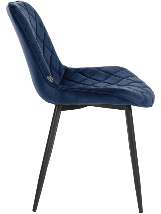 Conjunto de 4 Sillas Muelles Terciopelo, azul Conjunto de 4 Sillas Muelles Terciopelo, azul