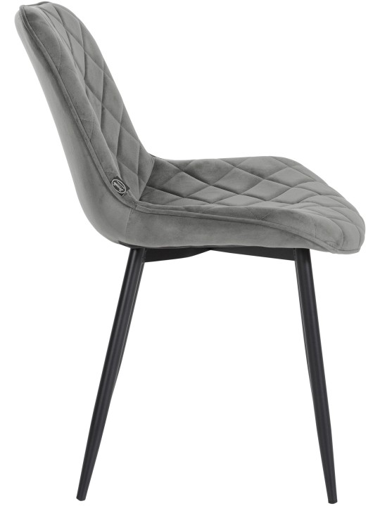 Conjunto de 4 Sillas Muelles Terciopelo, gris Conjunto de 4 Sillas Muelles Terciopelo, gris