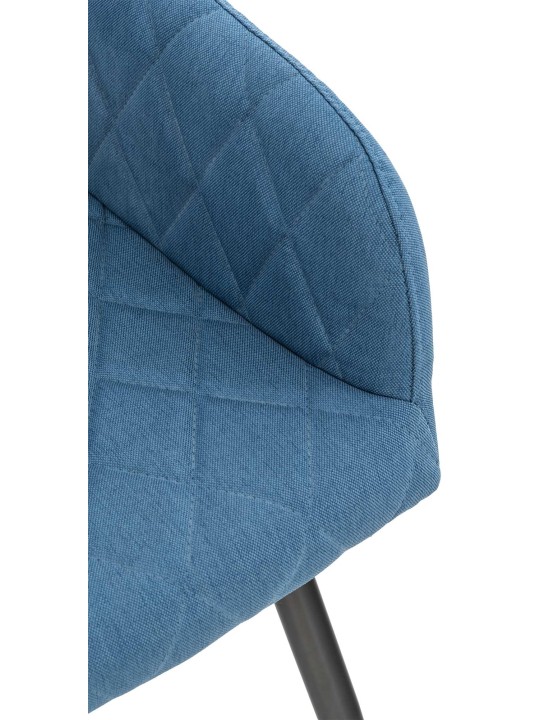 Silla de comedor Shila tela, azul