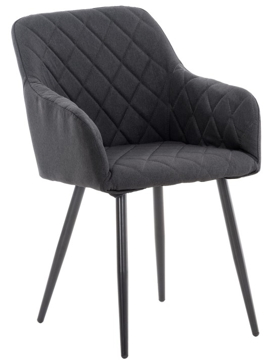 Silla de comedor Shila tela, negro