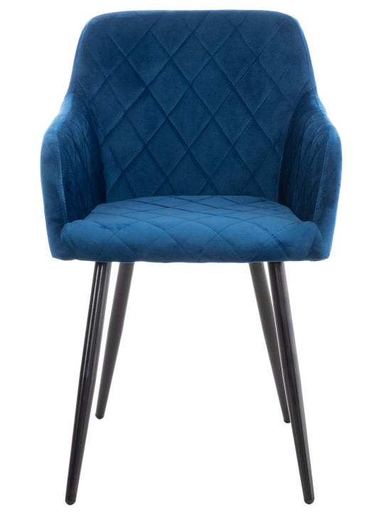 Silla de comedor Shila terciopelo, azul