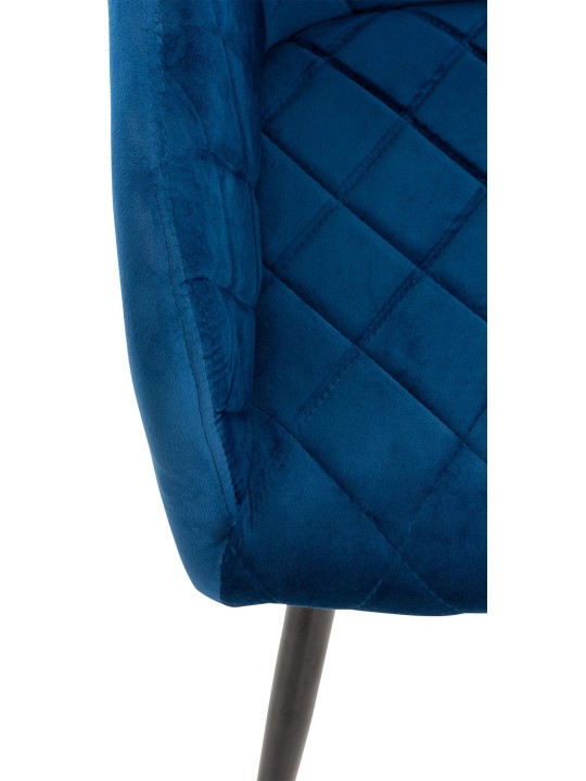 Silla de comedor Shila terciopelo, azul