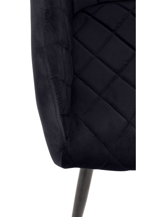 Silla de comedor Shila terciopelo, negro
