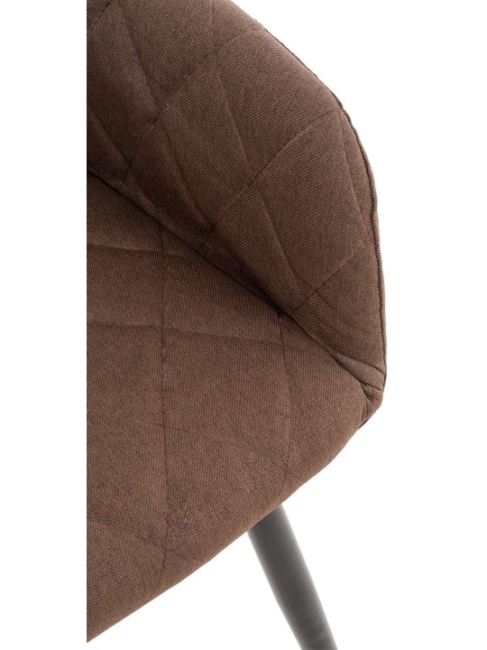 Juego de 2 sillas de comedor tela Shila, marrón