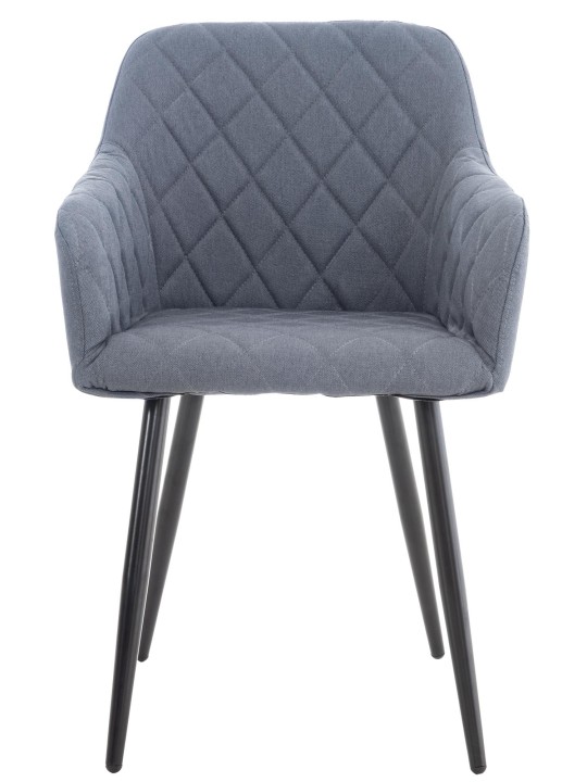 Juego de 2 sillas de comedor tela Shila, gris oscuro