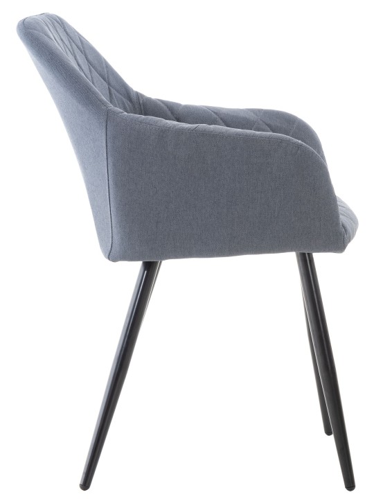 Juego de 2 sillas de comedor tela Shila, gris oscuro