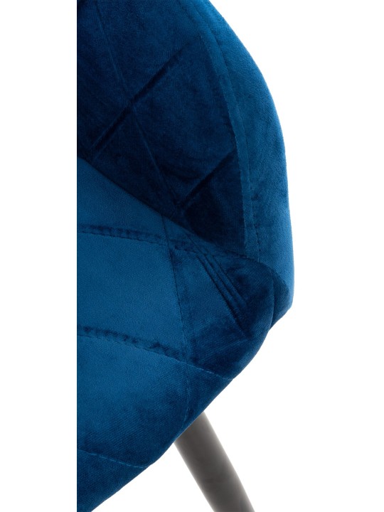 Juego de 2 sillas de comedor Shila terciopelo, azul