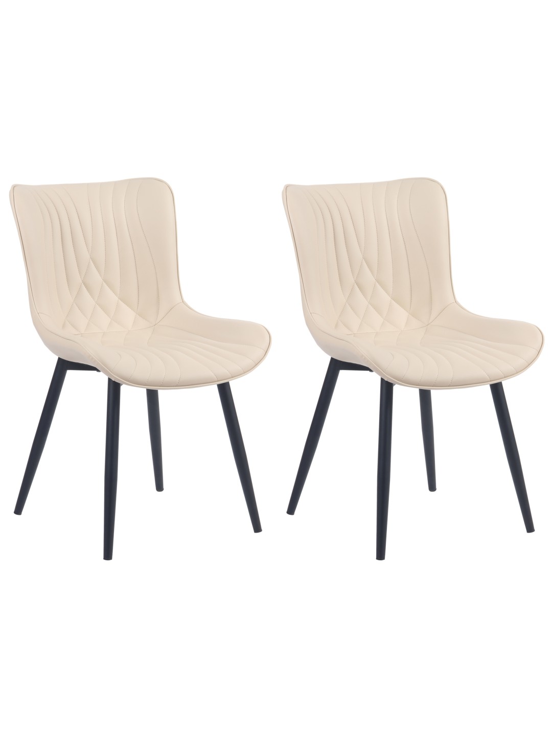 Conjunto de 2 sillas Brady piel sintética, crema