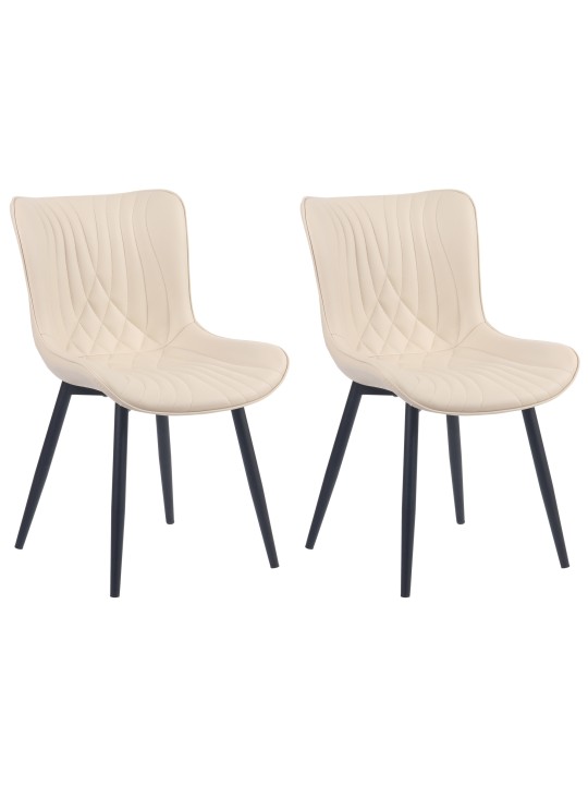 Conjunto de 2 sillas Brady piel sintética, crema