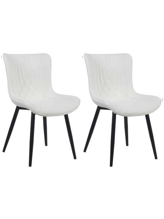 Conjunto de 2 sillas Brady piel sintética, blanco Conjunto de 2 sillas Brady piel sintética, blanco