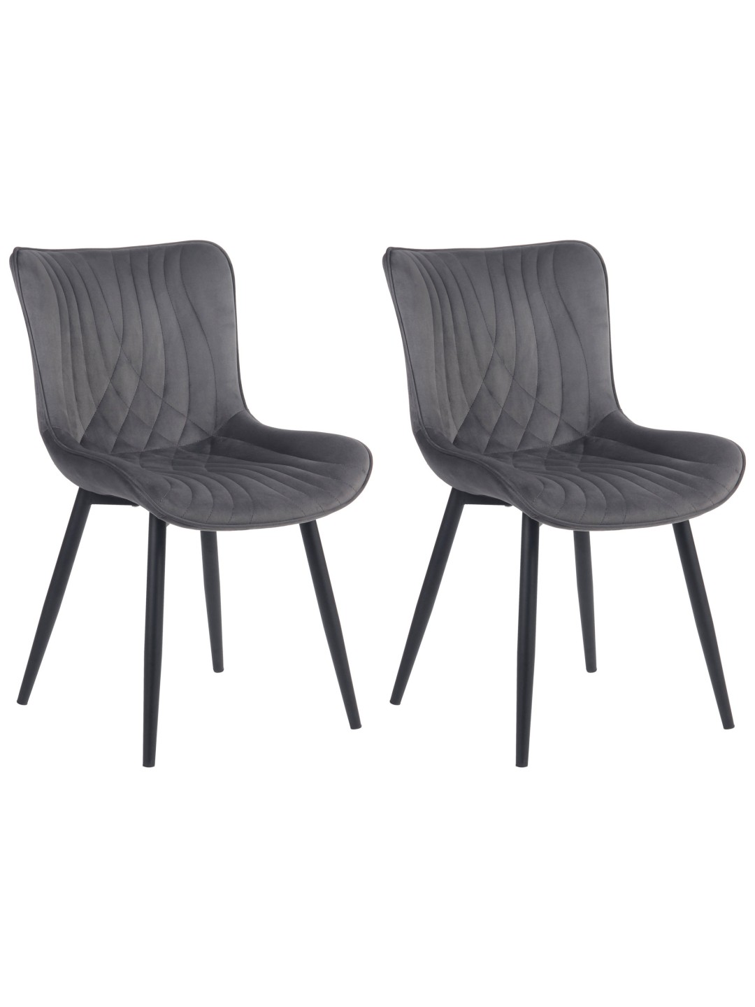 Conjunto de 2 sillas Brady terciopelo, gris oscuro