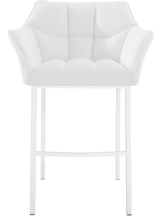 Taburete de bar Damaso con estructura de 4 pies, blanco