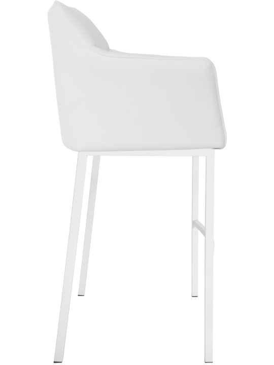 Taburete de bar Damaso con estructura de 4 pies, blanco
