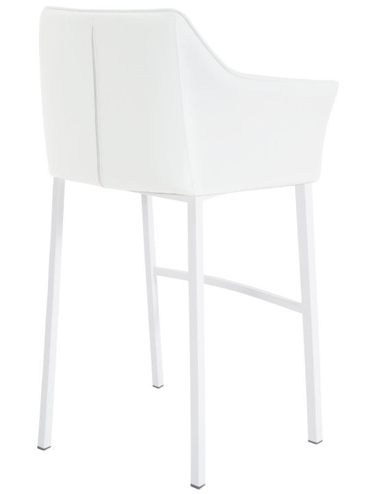 Taburete de bar Damaso con estructura de 4 pies, blanco