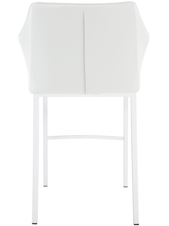 Taburete de bar Damaso con estructura de 4 pies, blanco