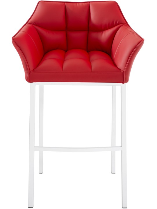 Taburete de bar Damaso con estructura de 4 pies, rojo