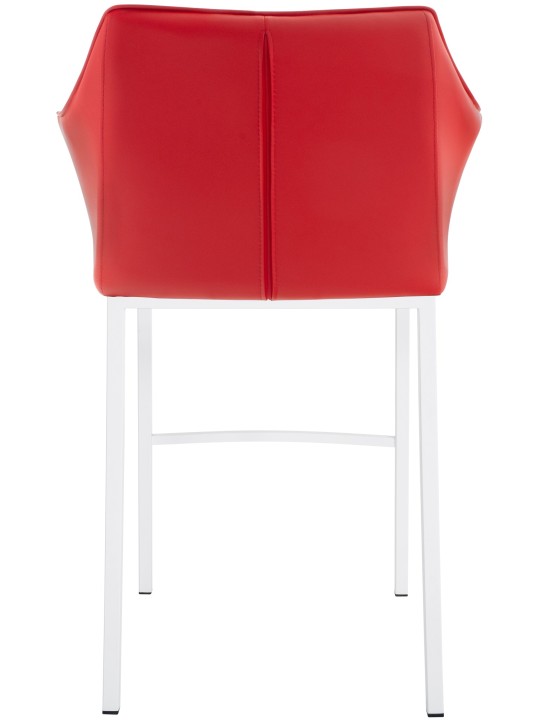 Taburete de bar Damaso con estructura de 4 pies, rojo