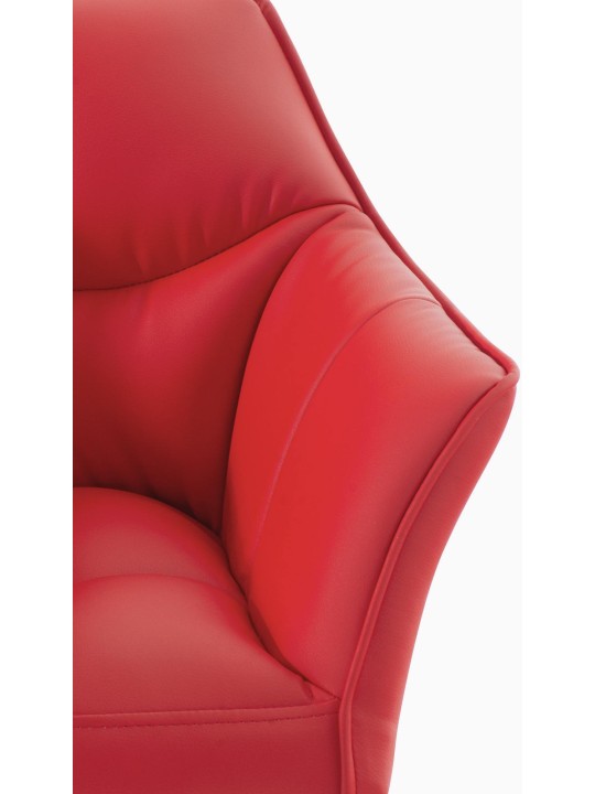 Taburete de bar Damaso con estructura de 4 pies, rojo