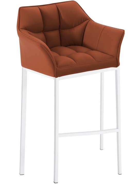 Taburete de bar Damaso con estructura de 4 pies, marrón claro