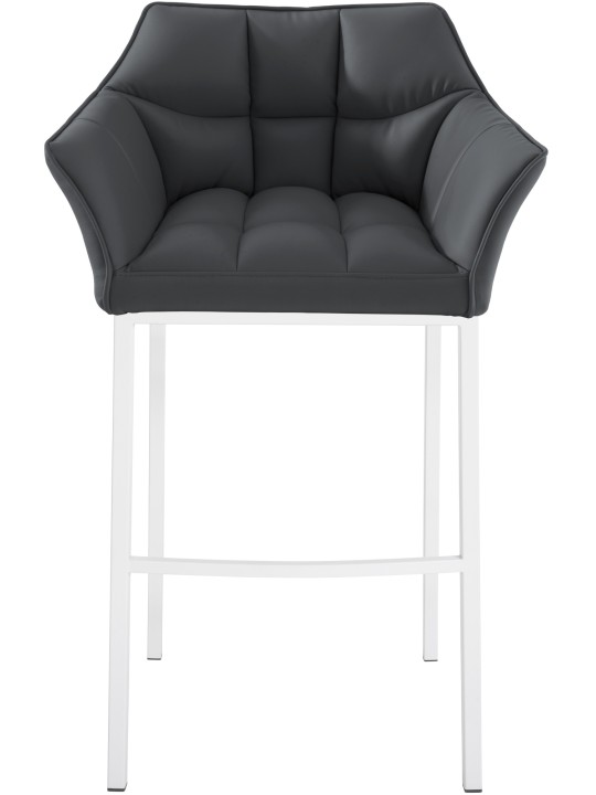 Taburete de bar Damaso con estructura de 4 pies, gris