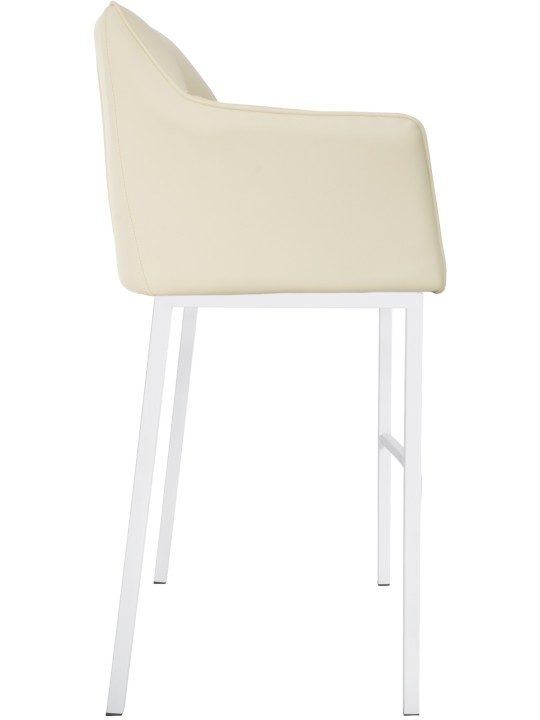 Taburete de bar Damaso con estructura de 4 pies, crema