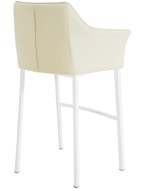 Taburete de bar Damaso con estructura de 4 pies, crema