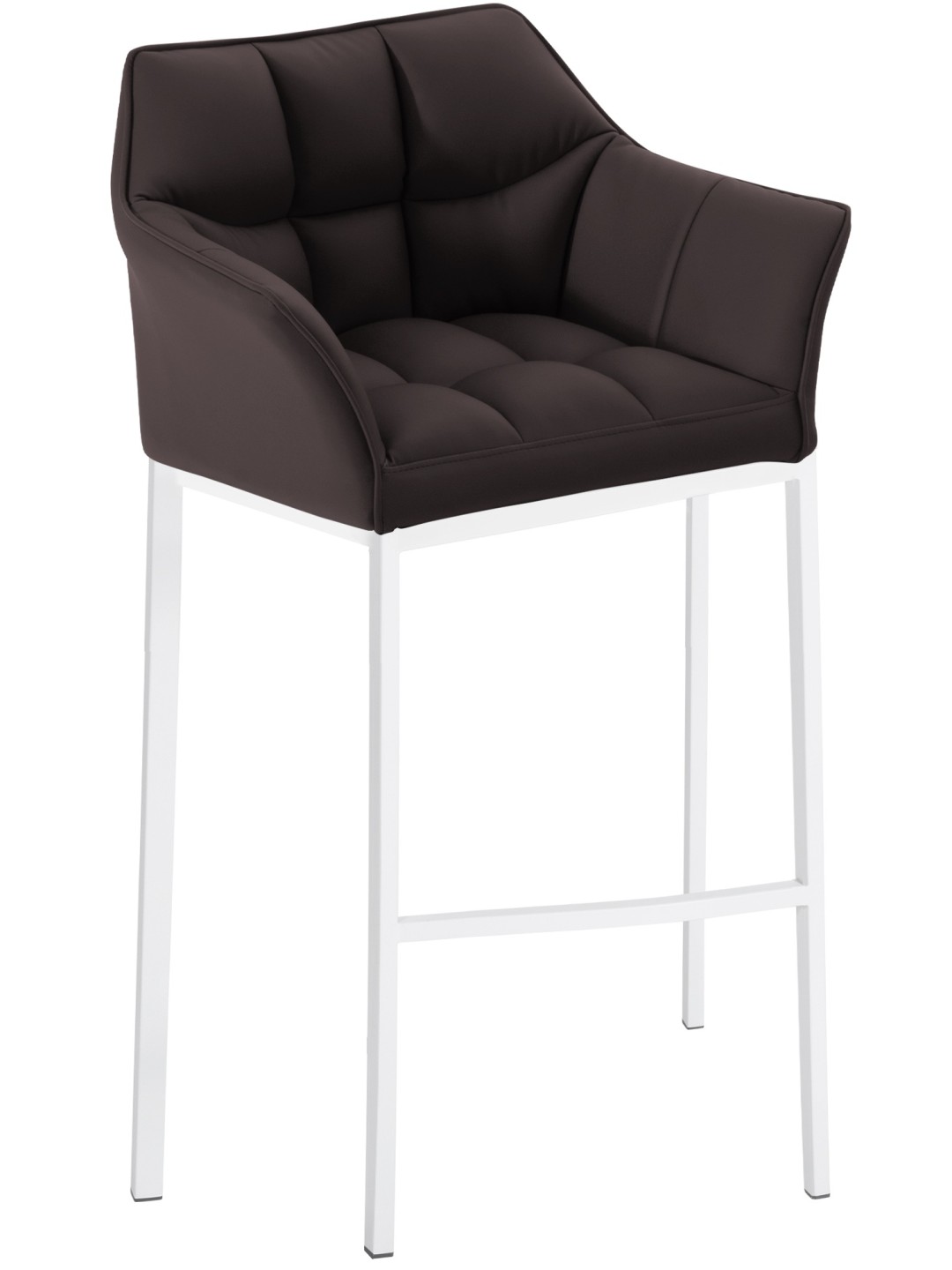 Taburete de bar Damaso con estructura de 4 pies, marrón