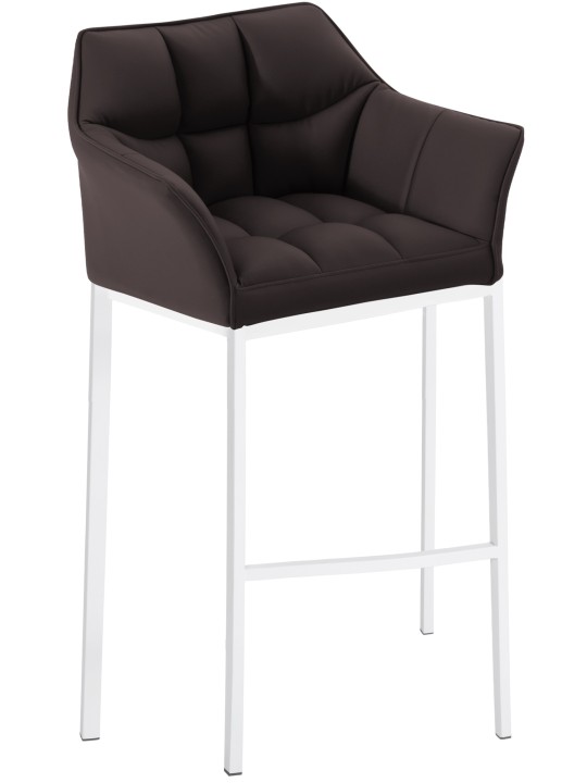 Taburete de bar Damaso con estructura de 4 pies, marrón