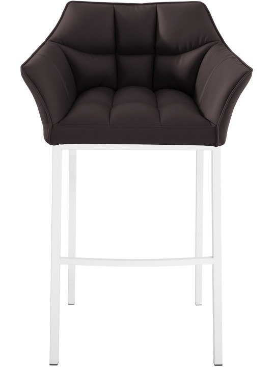 Taburete de bar Damaso con estructura de 4 pies, marrón