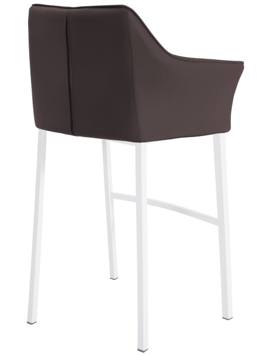 Taburete de bar Damaso con estructura de 4 pies, marrón