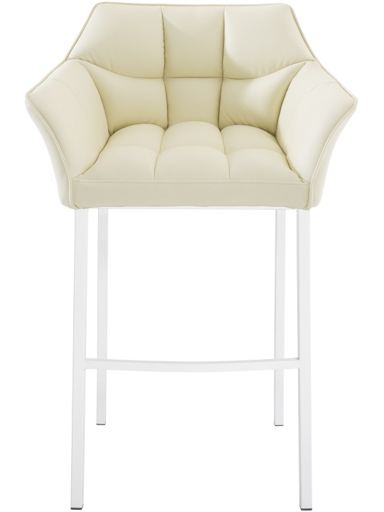 Taburete de bar Damaso con estructura de 4 pies, crema