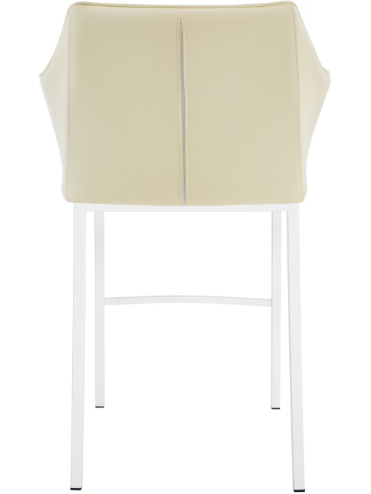 Taburete de bar Damaso con estructura de 4 pies, crema