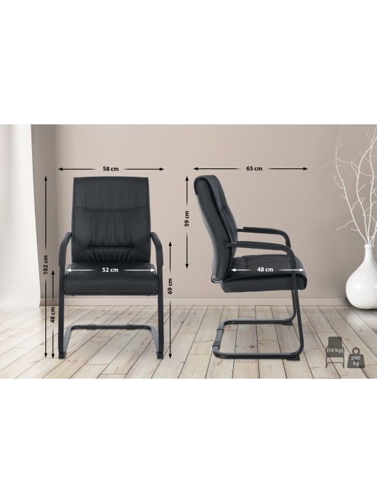 Silla de visita XL Anubis, negro/negro