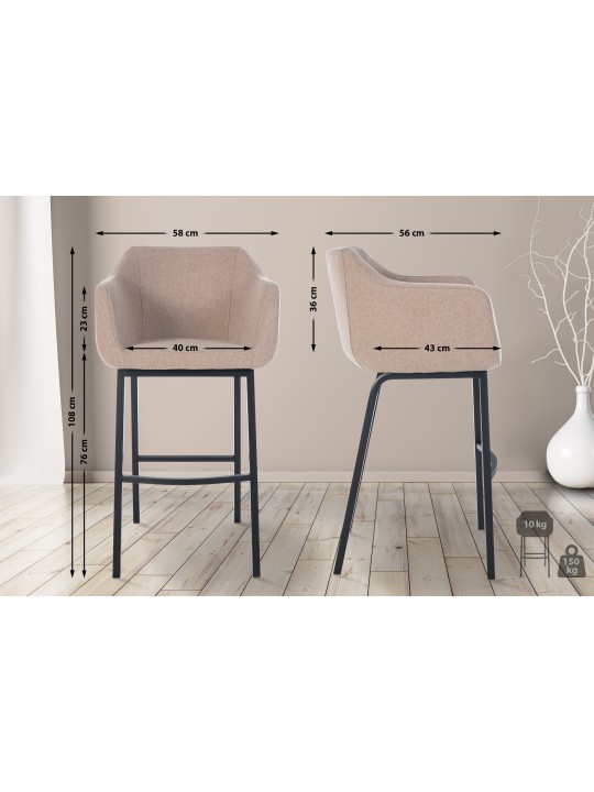 Taburete de bar Monea B fieltro, taupe Taburete de bar Monea B fieltro, taupe