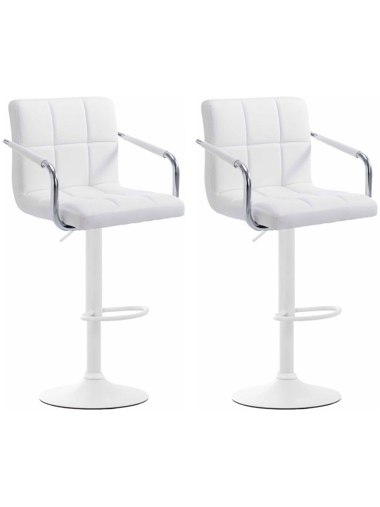 Juego de 2 taburetes de bar Lucy V2, blanco Juego de 2 taburetes de bar Lucy V2, blanco