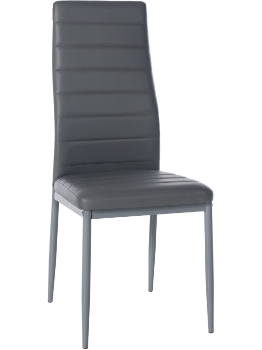 Silla de comedor Mayfair piel sintética, gris