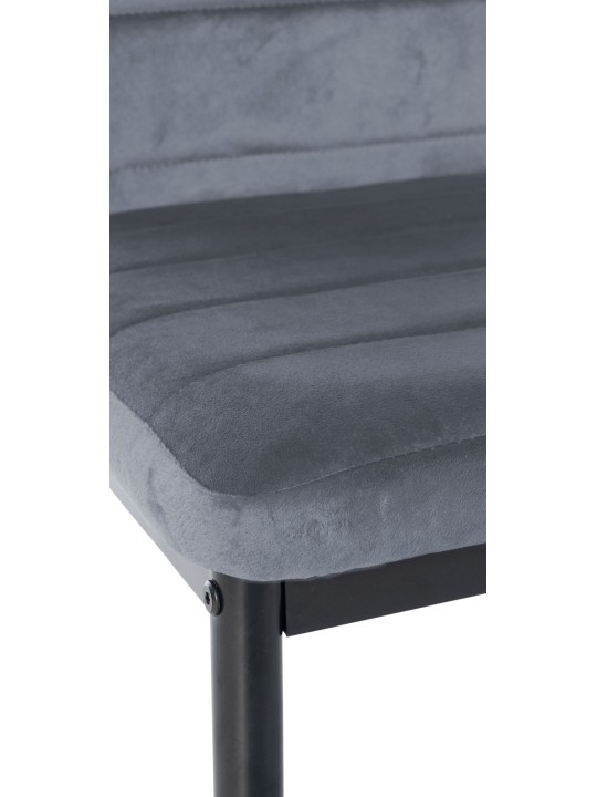 Silla de comedor Mayfair terciopelo, gris claro