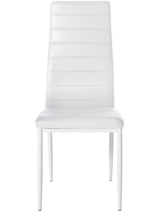 Juego de 4 sillas de comedor Mayfair de piel sintética, blanco