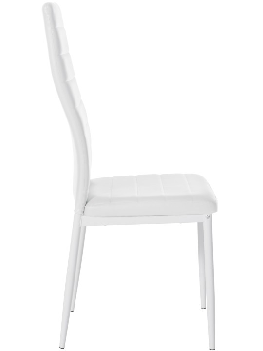 Juego de 4 sillas de comedor Mayfair de piel sintética, blanco