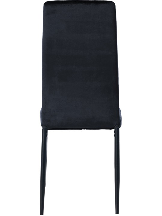 Juego de 4 sillas de comedor Mayfair terciopelo, negro
