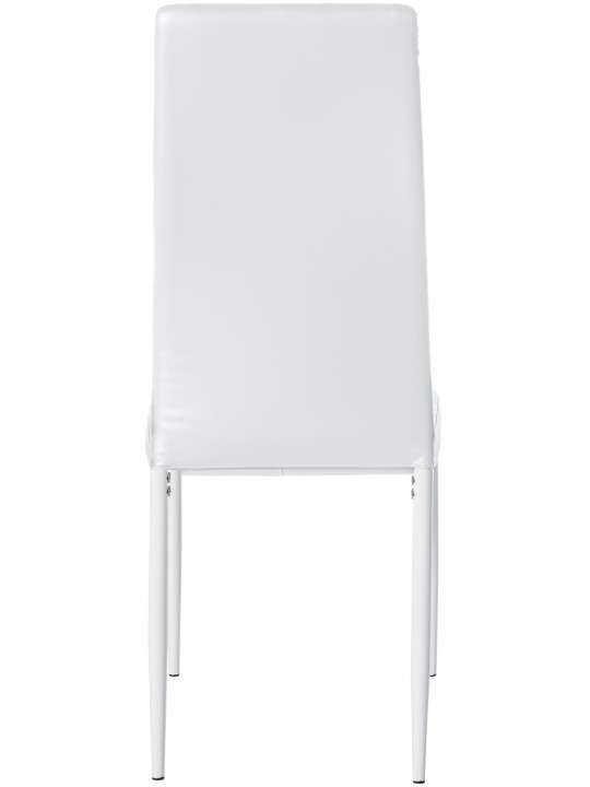 Juego de 6 sillas de comedor Mayfair de piel sintética, blanco