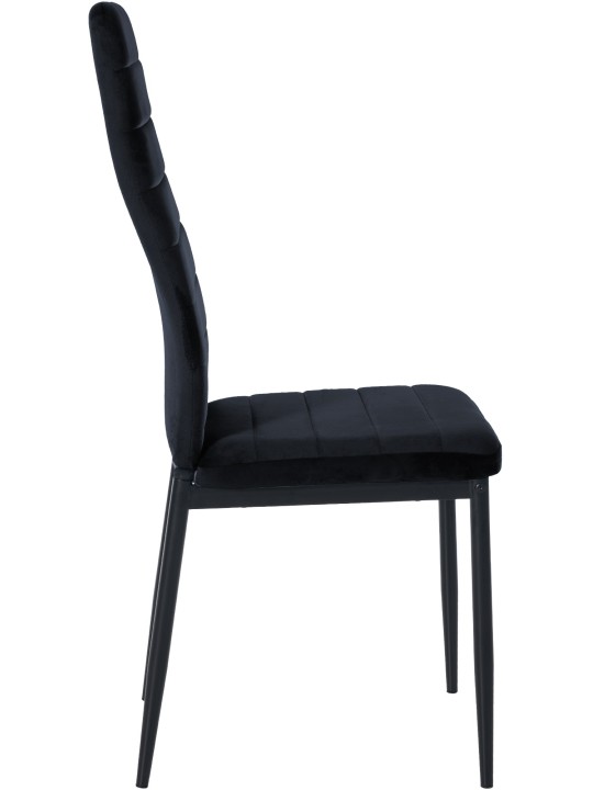 Juego de 6 sillas de comedor Mayfair terciopelo, negro